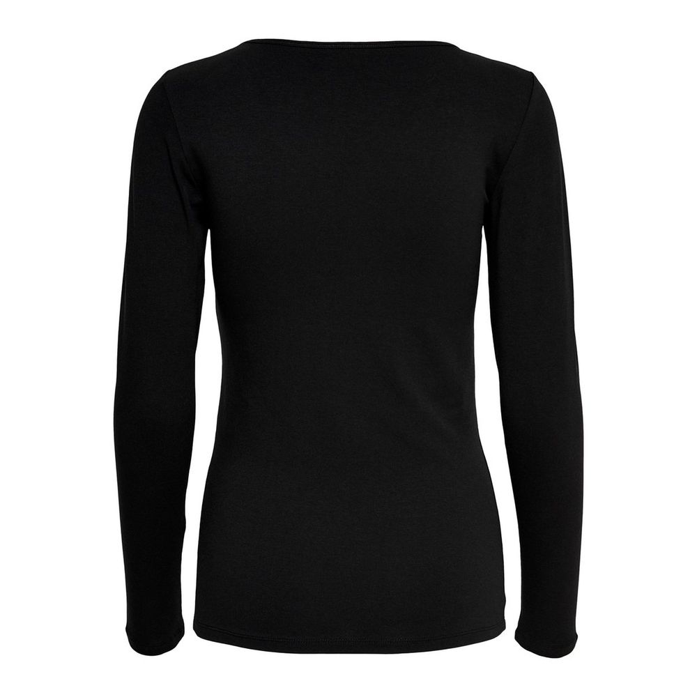 Black Cotton Long Sleeve T-Shirt - ventzia