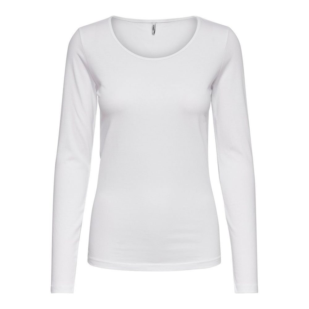 White Cotton Long Sleeve T-Shirt - ventzia