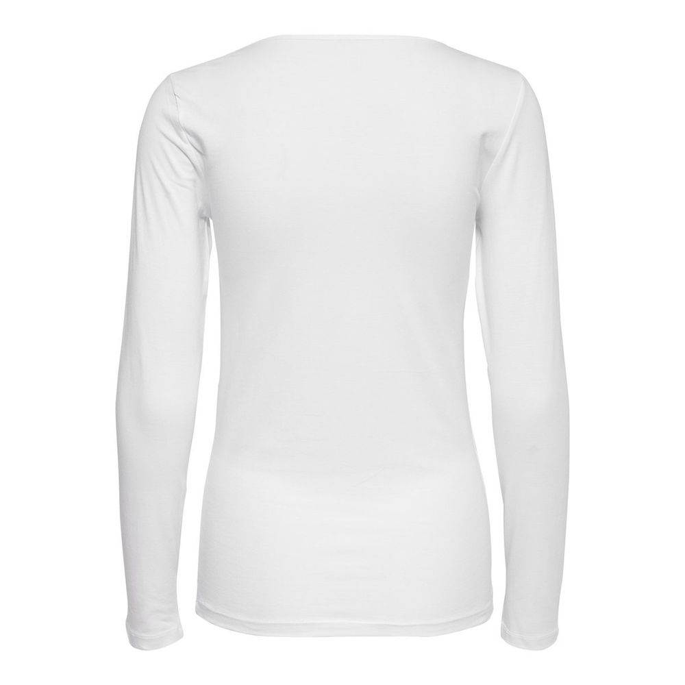 White Cotton Long Sleeve T-Shirt - ventzia