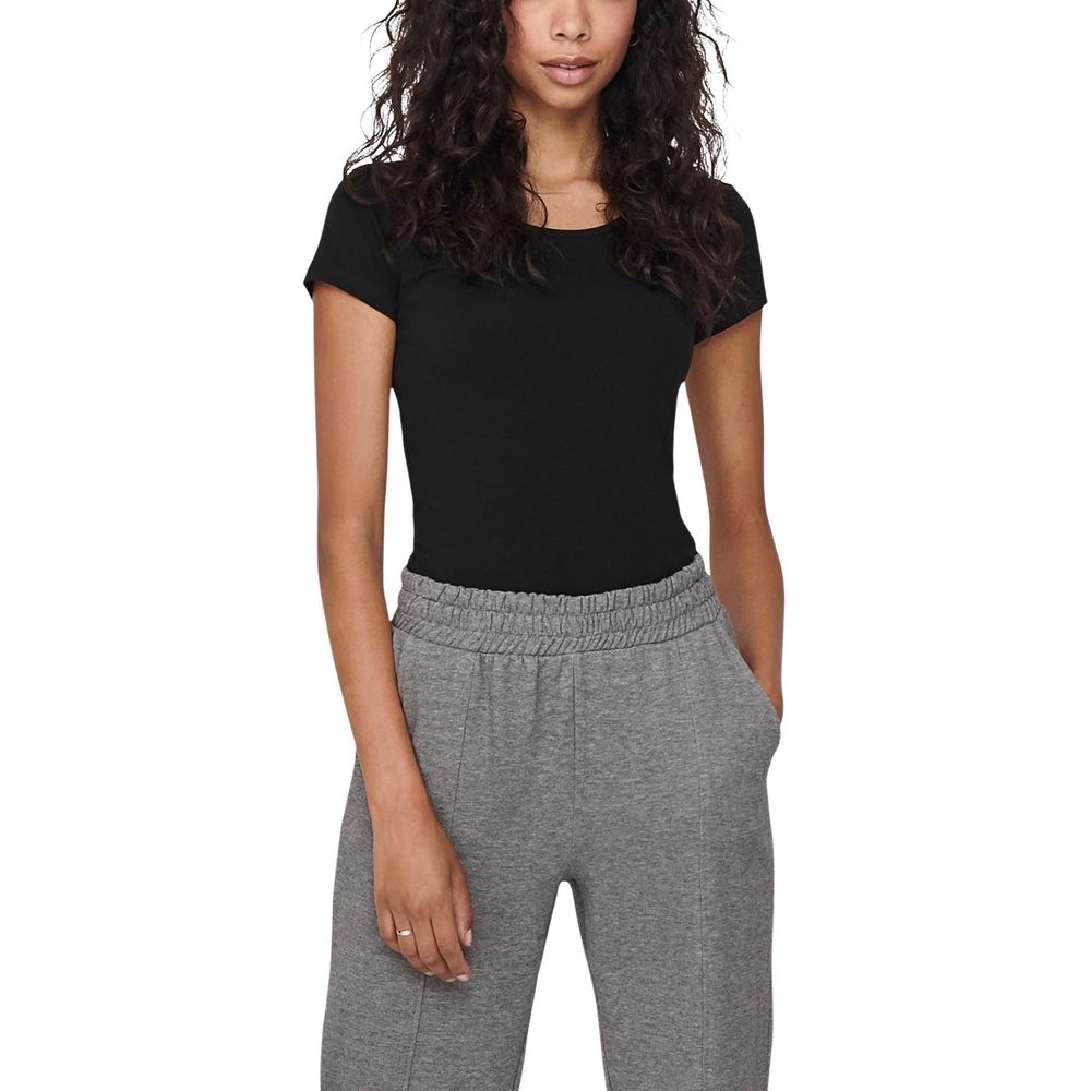 Black Cotton T-Shirt - ventzia