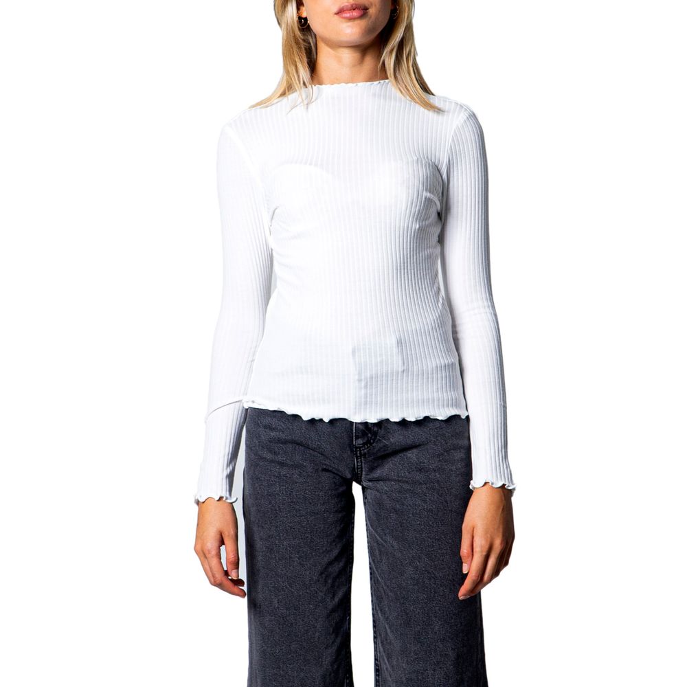 White Polyester Turtleneck - ventzia