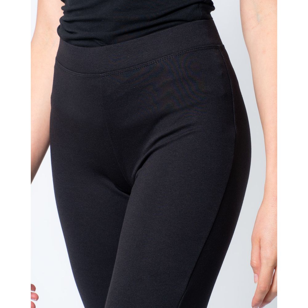 Black Polyester Flared Pants - ventzia