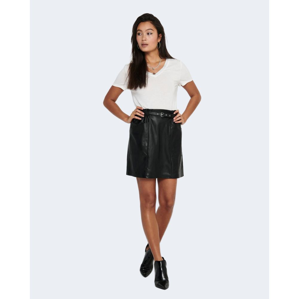 Black Polyester Mini Skirt - ventzia