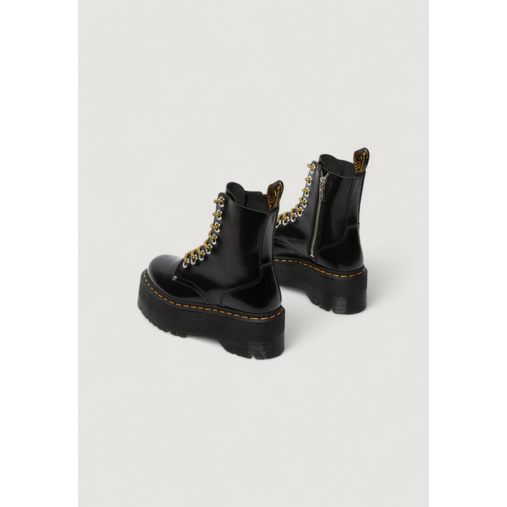 Black Leather Lace-Up Boots