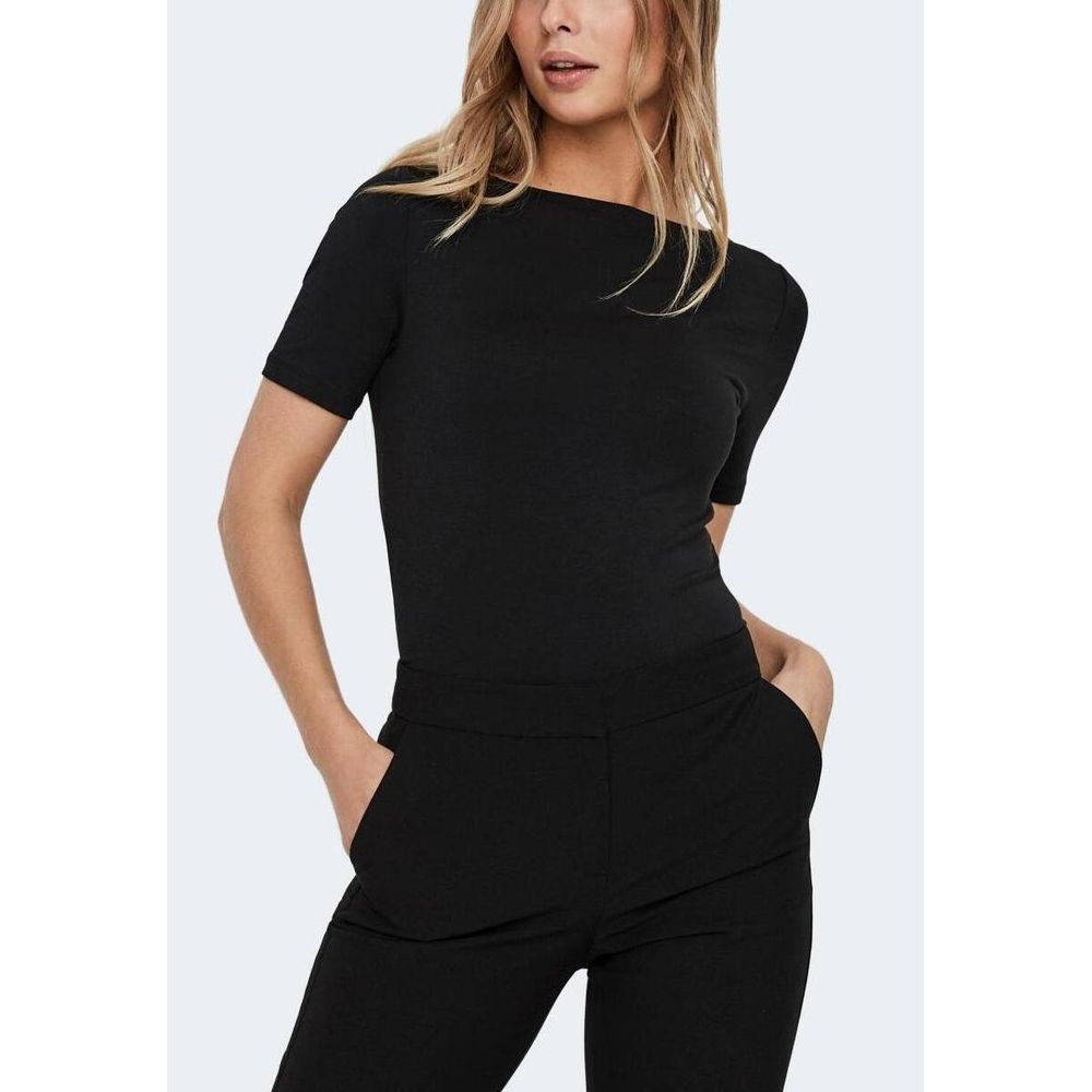 Black Viscose T-Shirt - ventzia