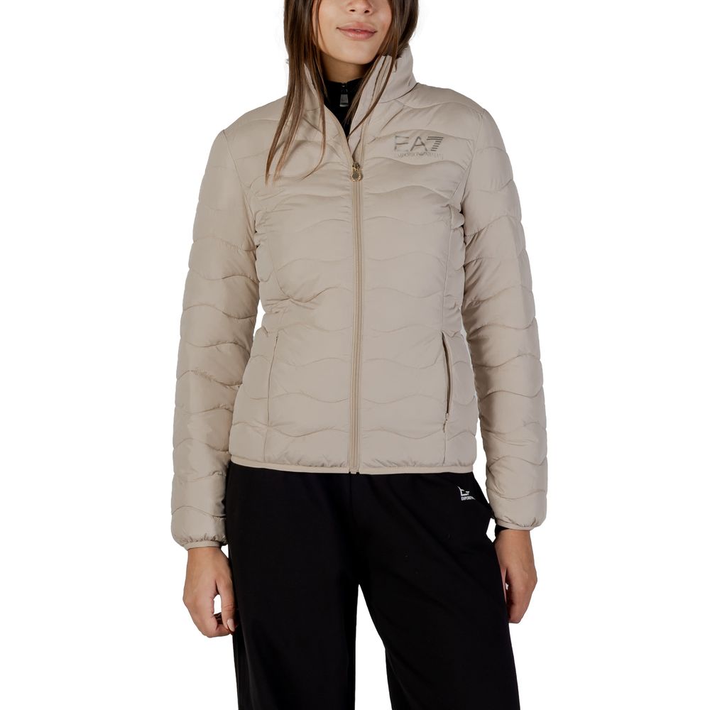 Beige Polyester Bomber - ventzia