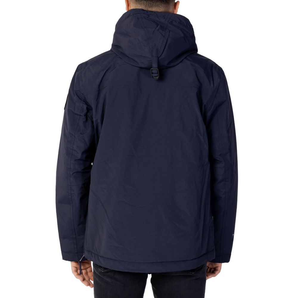 Blue Polyester Shell Jacket - ventzia