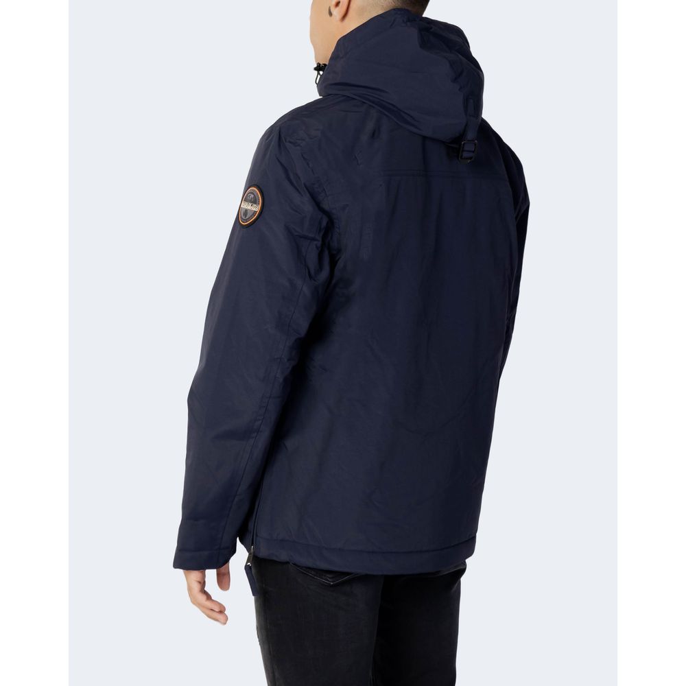 Blue Polyester Shell Jacket - ventzia