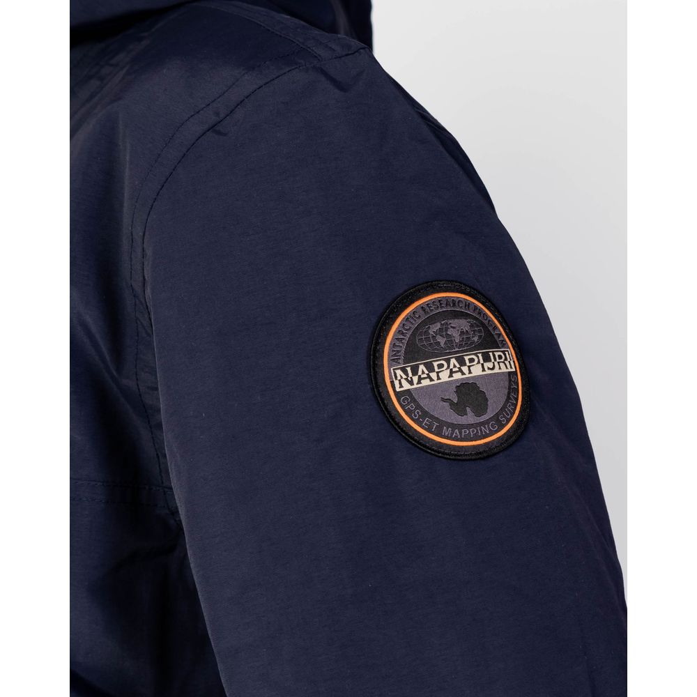 Blue Polyester Shell Jacket - ventzia