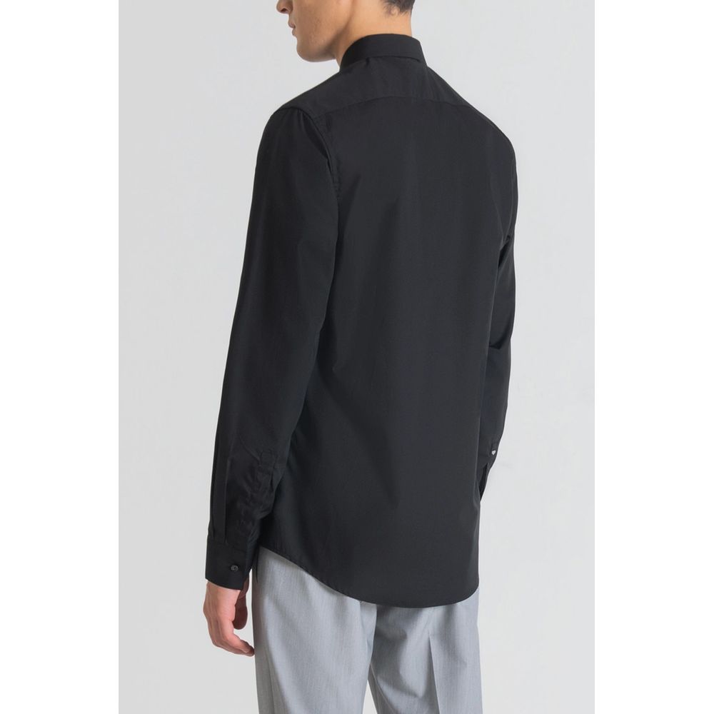 Black Cotton Dress Shirt - ventzia