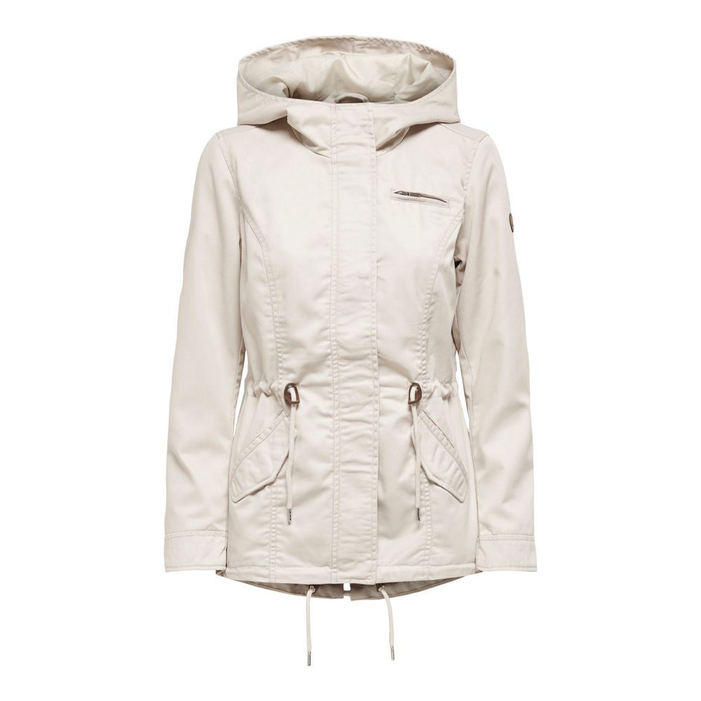 Beige Polyester Parka - ventzia