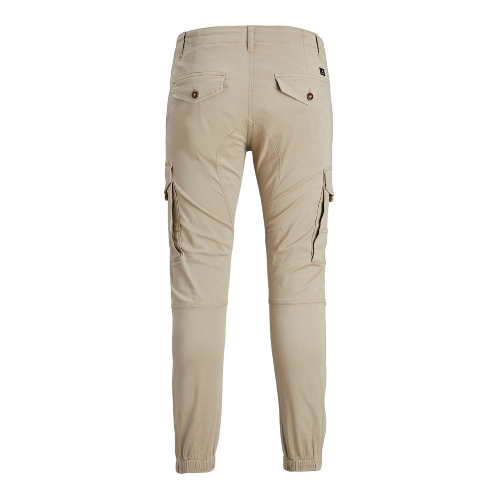 Beige Cotton Cargo Pants - ventzia