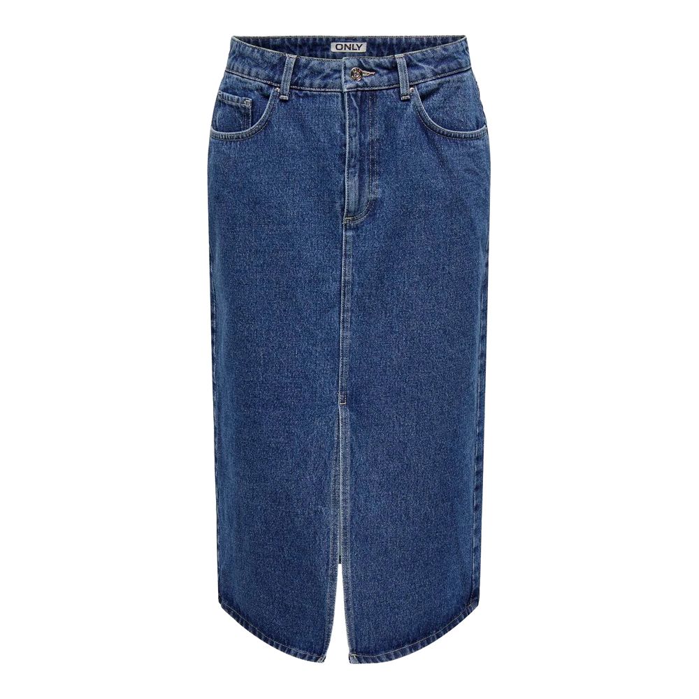 Blue Cotton Long Skirt - ventzia