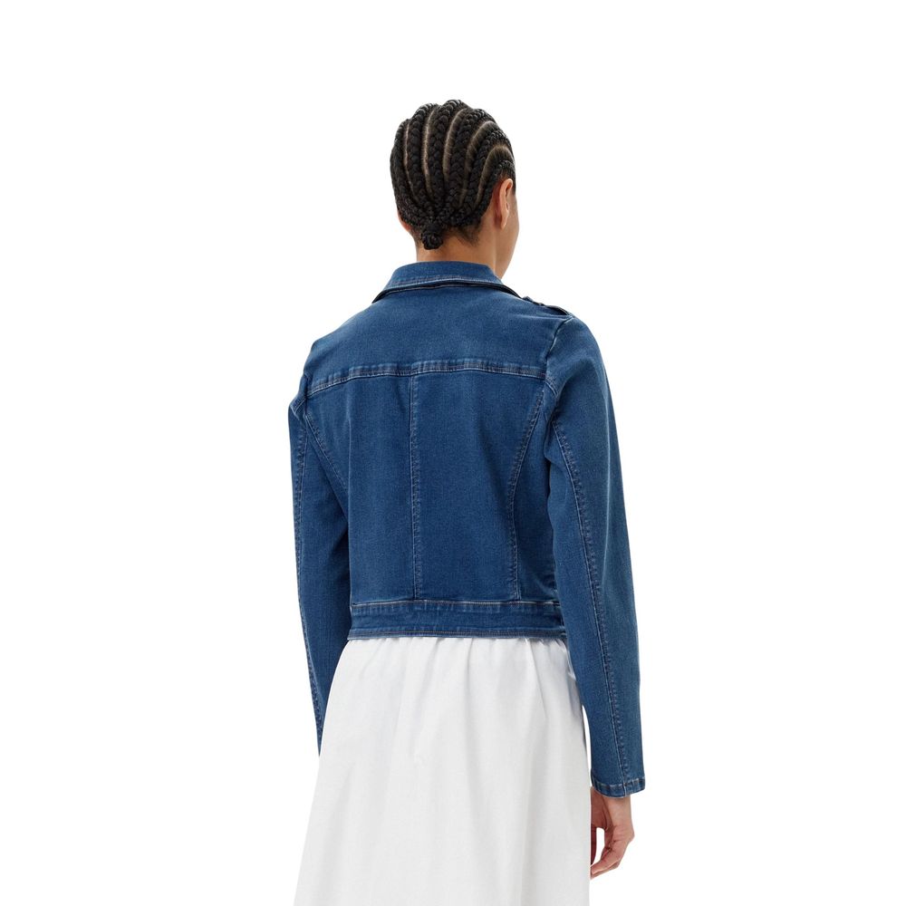 Blue Cotton Denim Jacket - ventzia