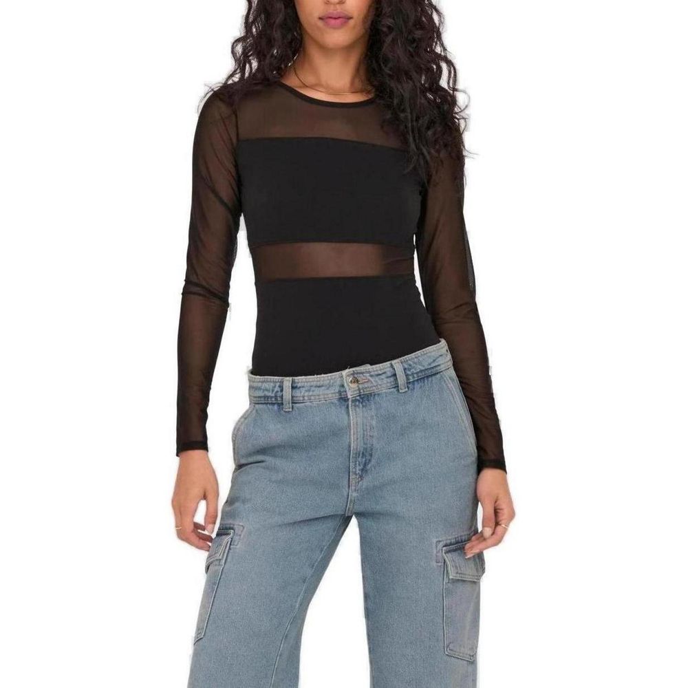 Black Cotton Bodysuit - ventzia