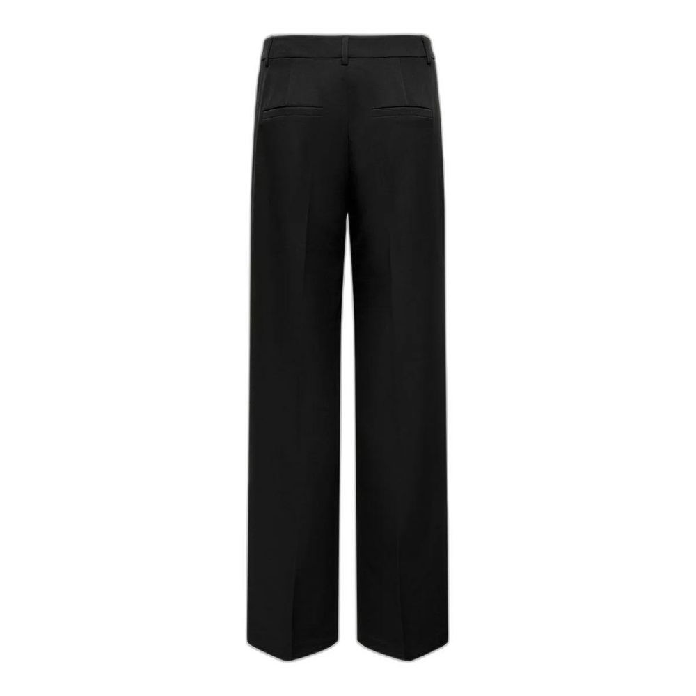 Black Polyester Casual Pants - ventzia