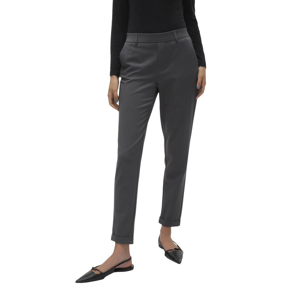 Gray Polyester Casual Pants - ventzia