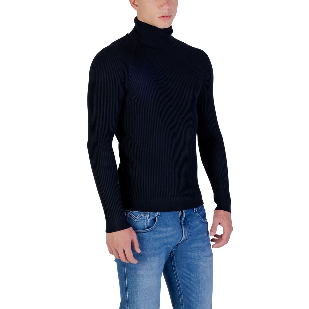 Blue Viscose Turtleneck - ventzia