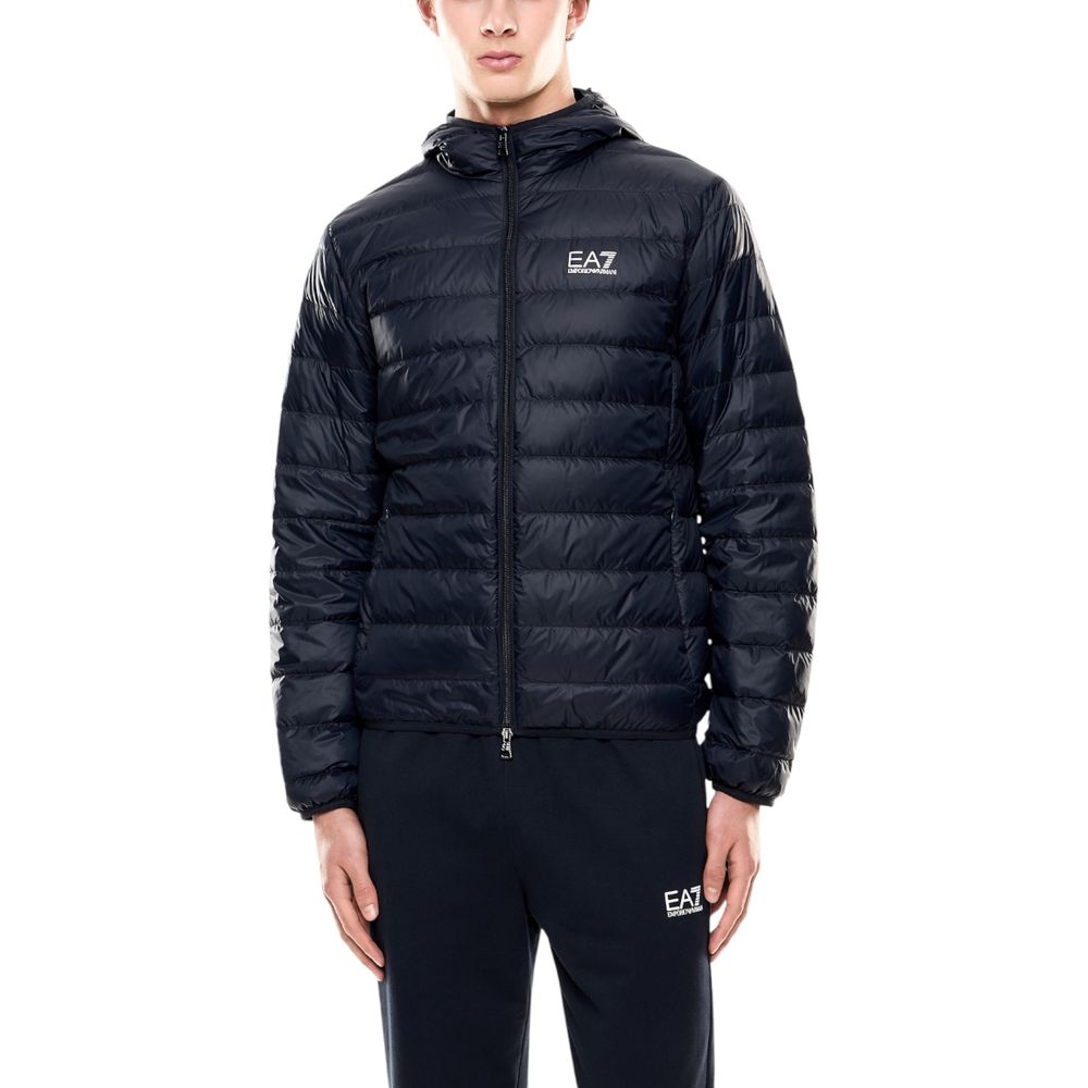 Blue Polyamide Shell Jacket - ventzia