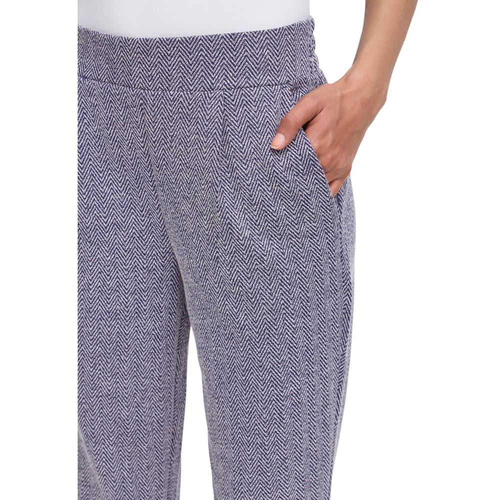 Blue Polyester Skinny Pants - ventzia