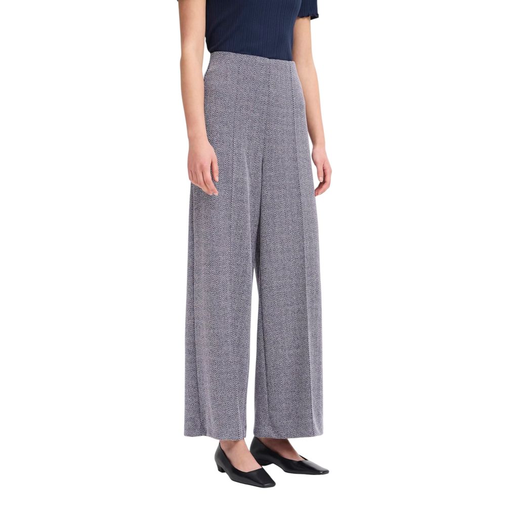 Blue Polyester Casual Pants - ventzia