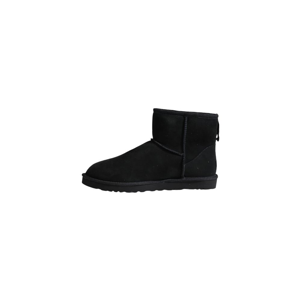 Black Suede Leather Ankle Boots - ventzia
