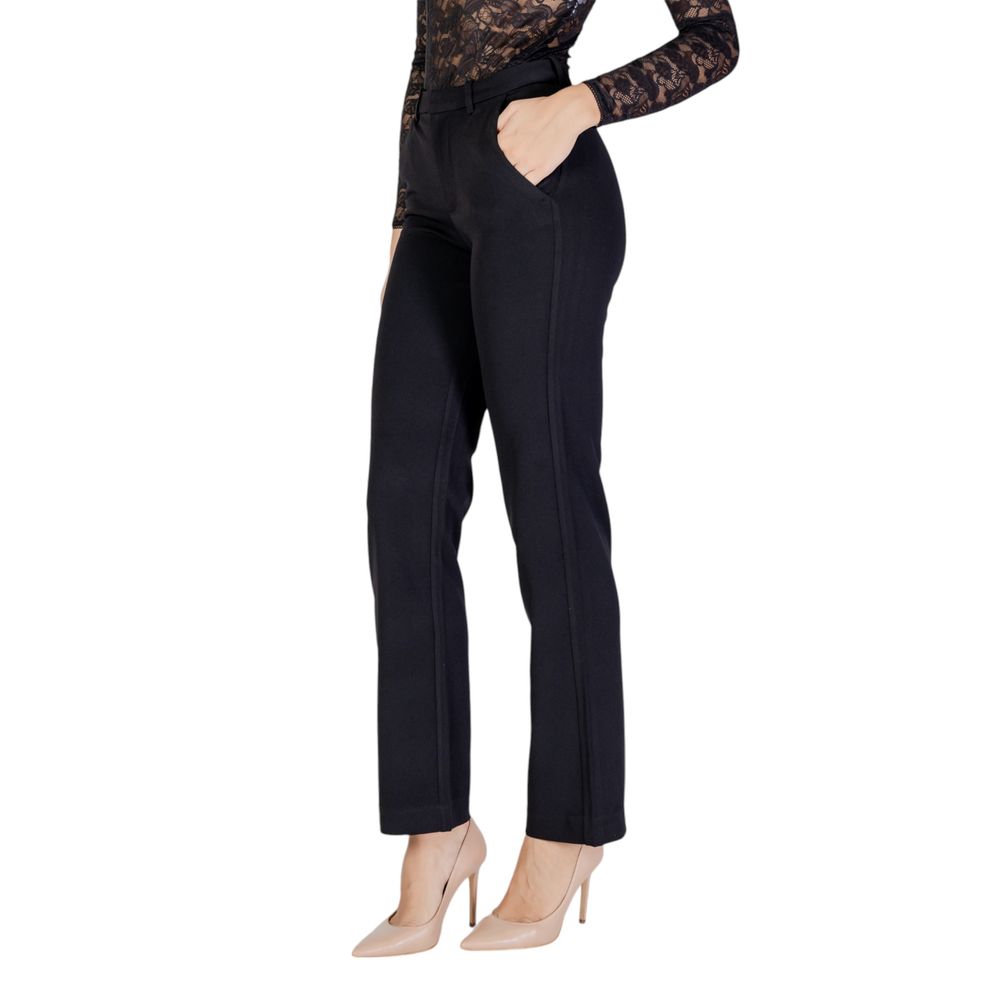 Black Recycled Polyester Flared Pants - ventzia