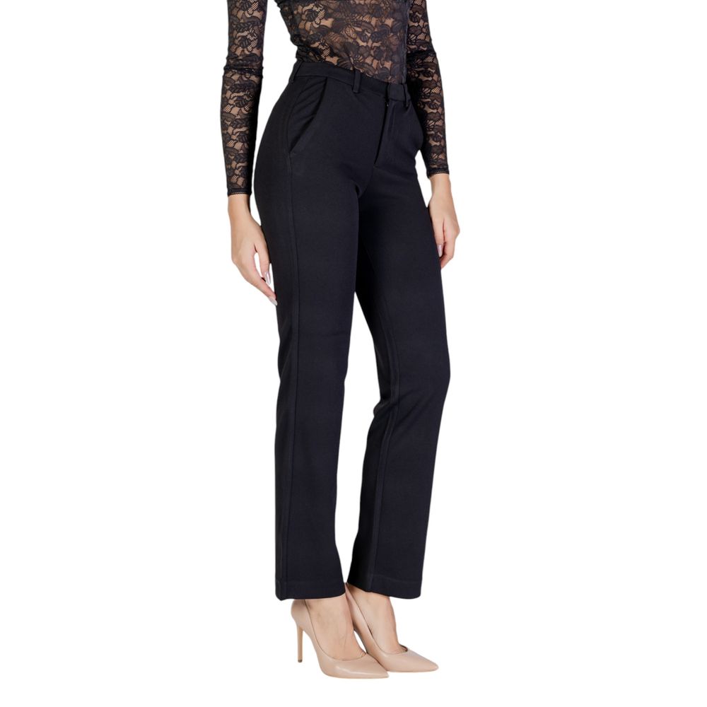 Black Recycled Polyester Flared Pants - ventzia
