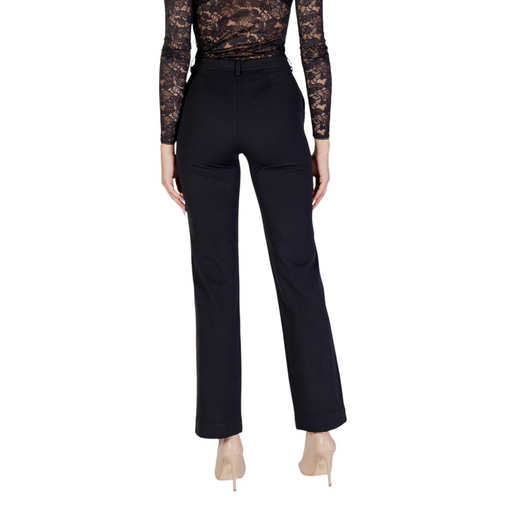 Black Recycled Polyester Flared Pants - ventzia