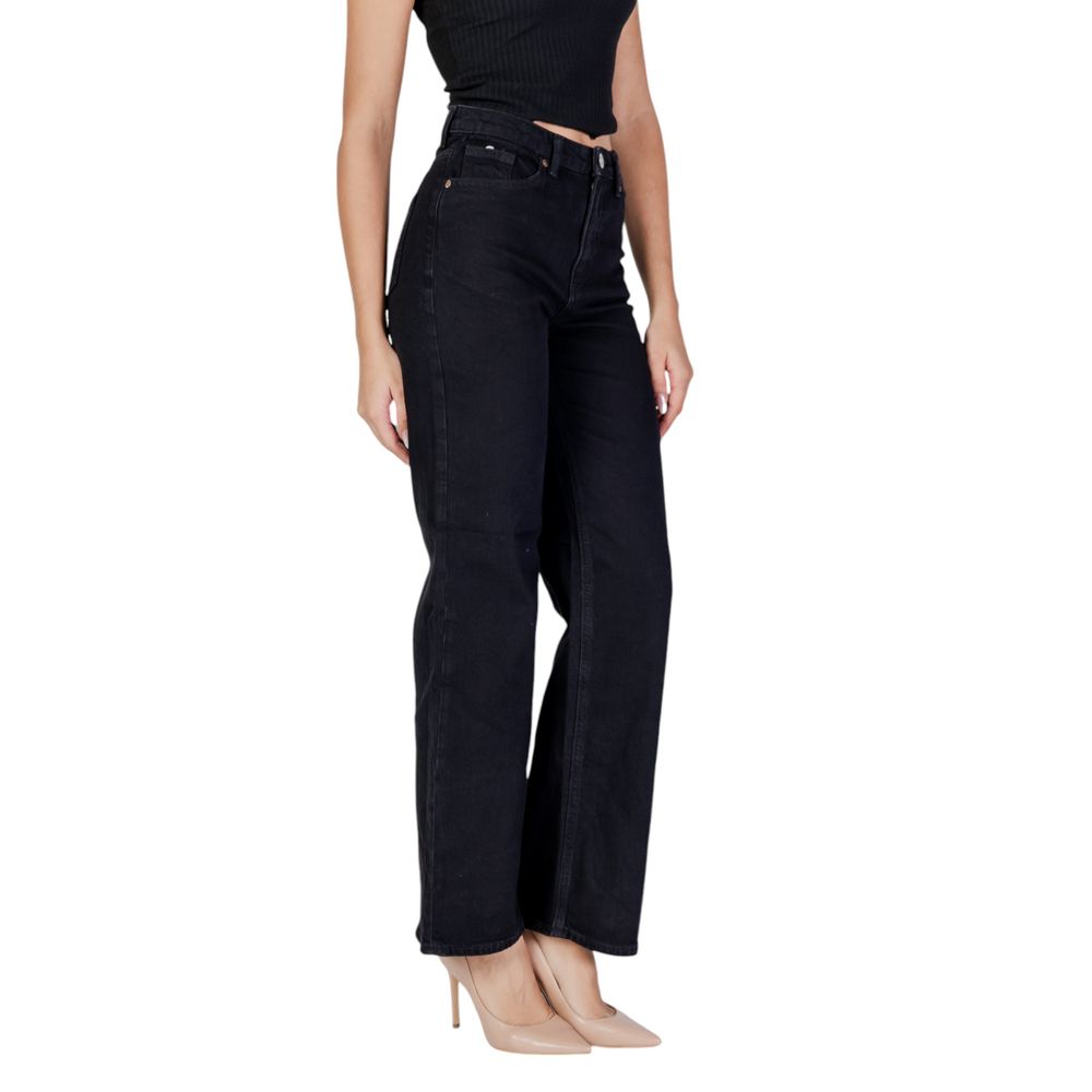 Black Cotton Mom Jeans - ventzia