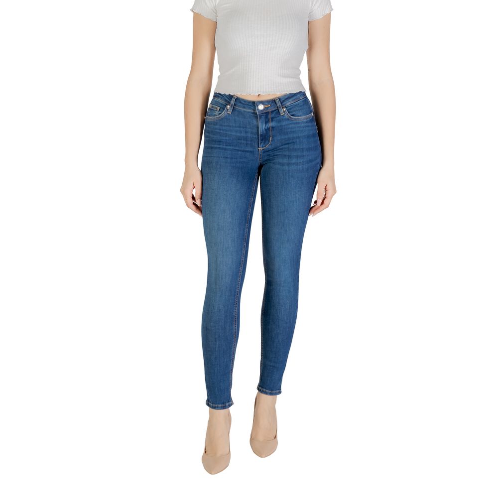 Blue Cotton Skinny Jeans - ventzia