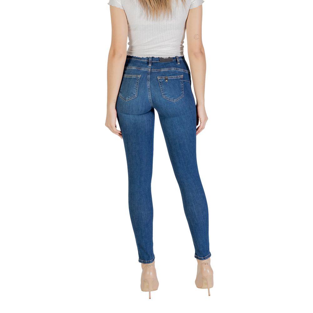 Blue Cotton Skinny Jeans - ventzia