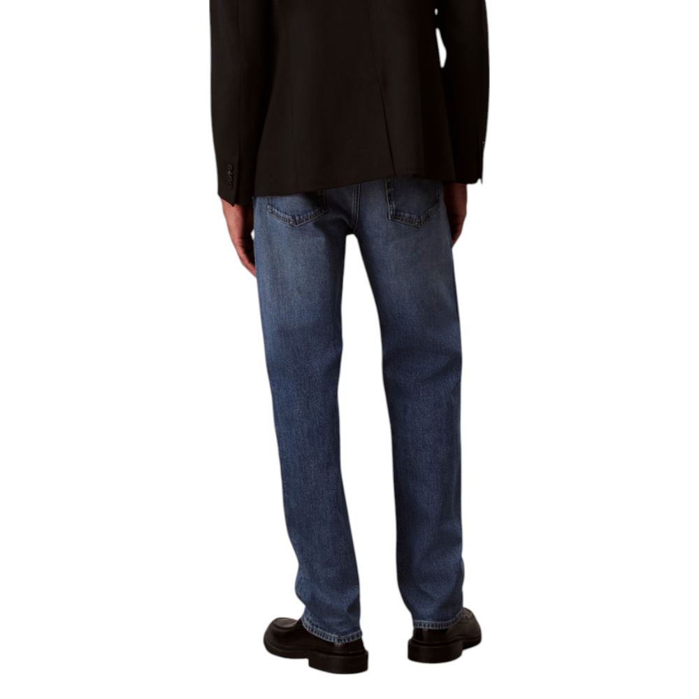 Blue Cotton Relaxed Fit Jeans - ventzia