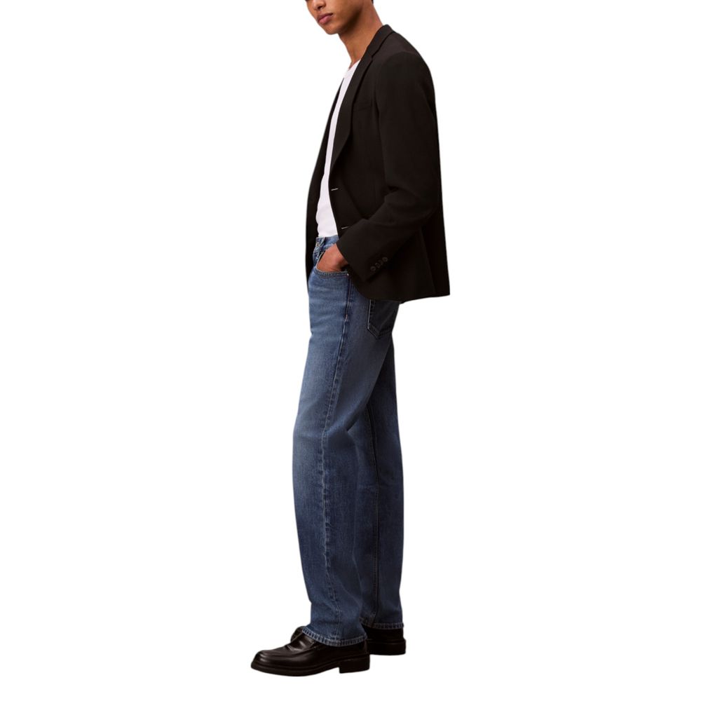 Blue Cotton Relaxed Fit Jeans - ventzia