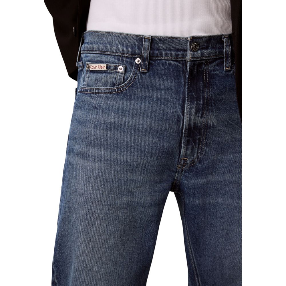 Blue Cotton Relaxed Fit Jeans - ventzia