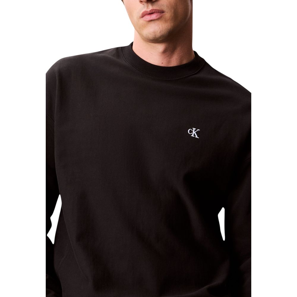 Black Cotton Sweatshirt - ventzia