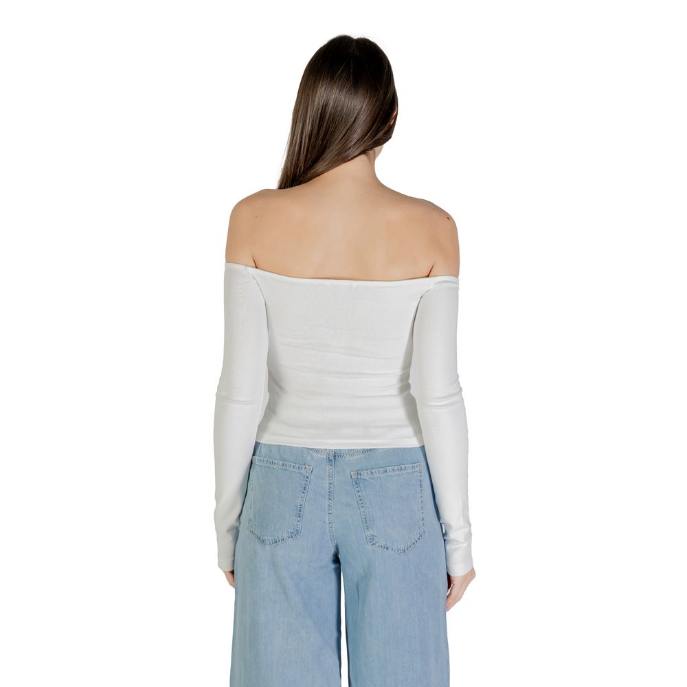 Cream Recycled Cotton Long Sleeve T-Shirt - ventzia