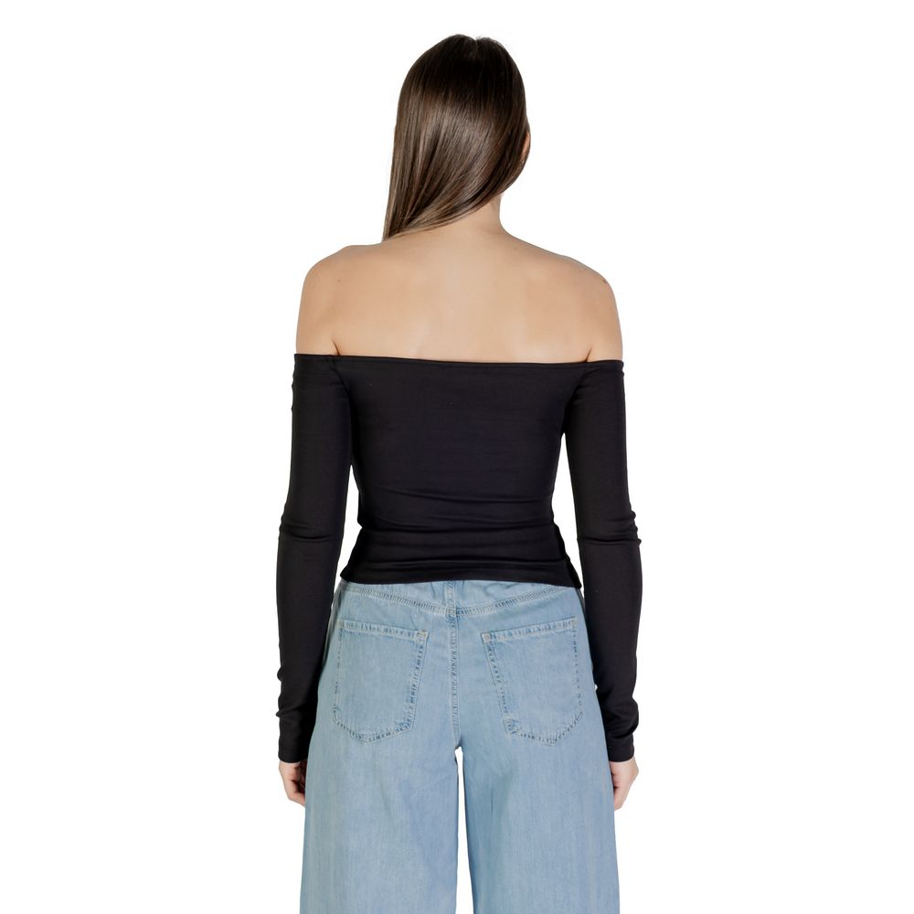 Black Recycled Cotton Long Sleeve T-Shirt - ventzia