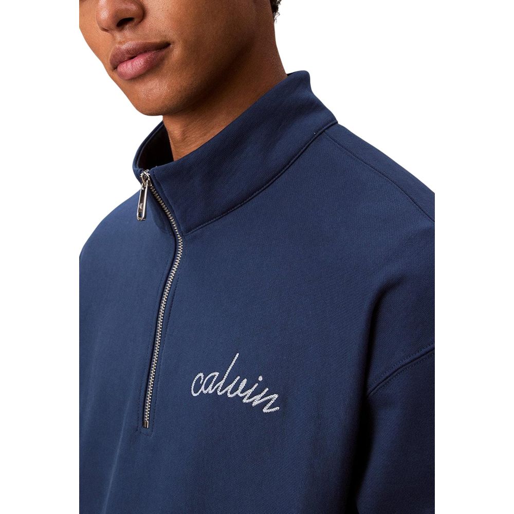 Blue Cotton Sweatshirt - ventzia