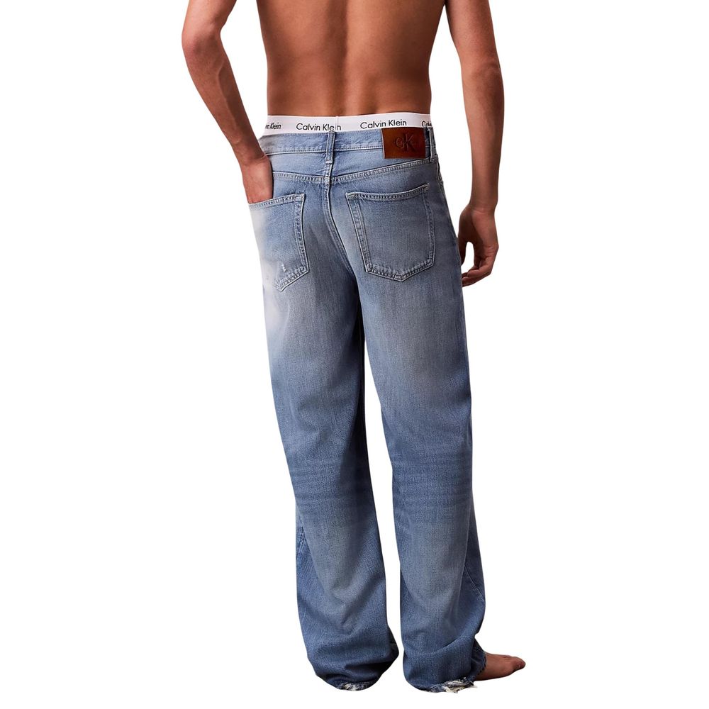 Blue Lyocell Relaxed Fit Jeans - ventzia