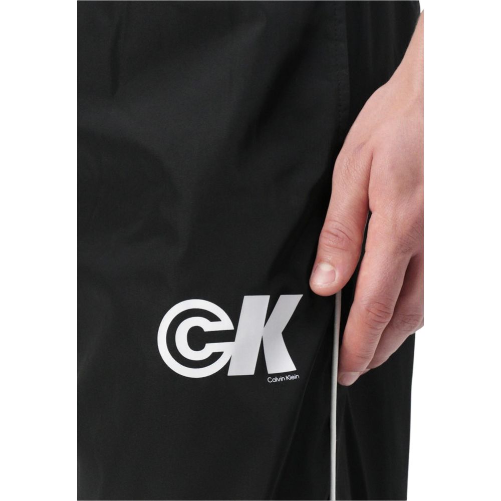 Black Polyester Joggers (Workout Pants) - ventzia