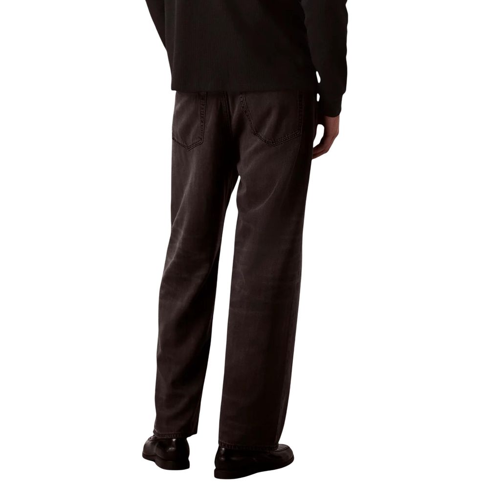 Black Lyocell Relaxed Fit Jeans - ventzia