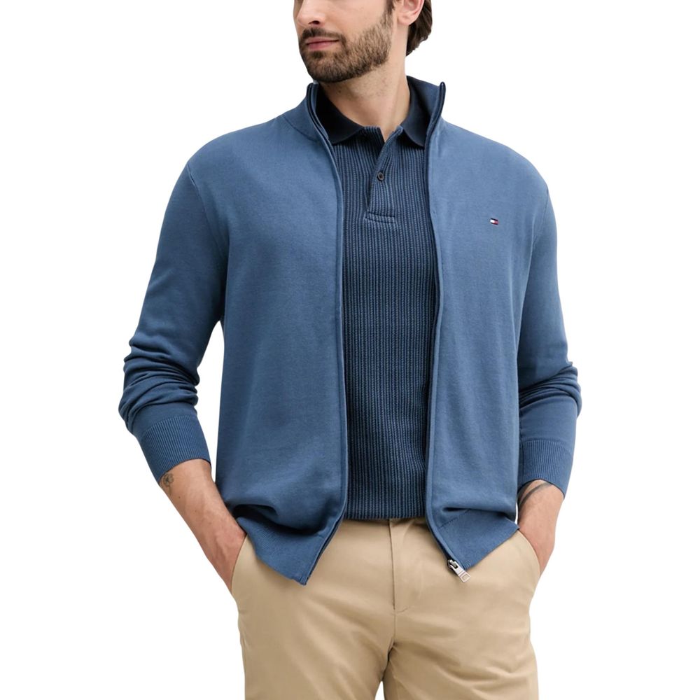 Blue Cotton Cardigan - ventzia