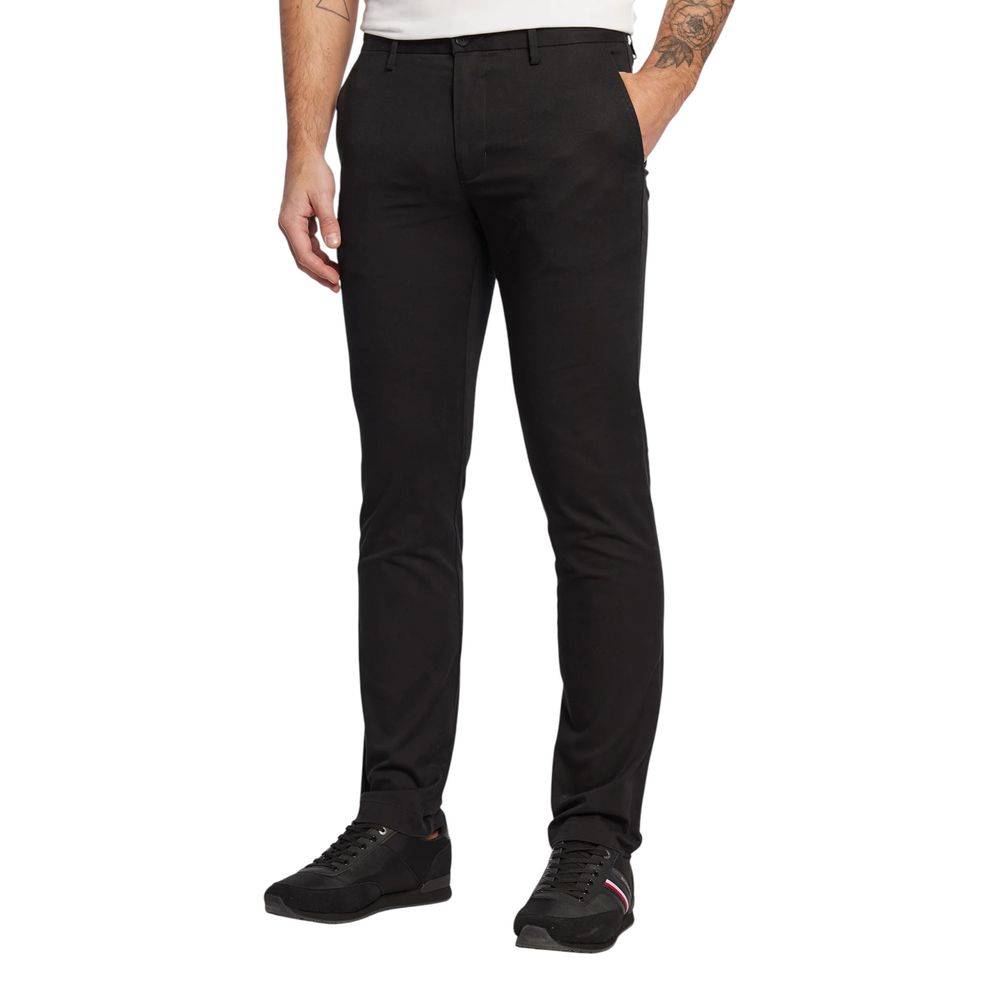 Black Recycled Cotton Skinny Pants - ventzia