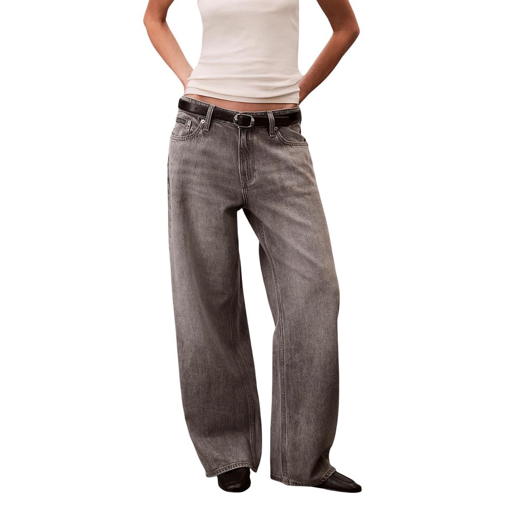 Gray Cotton Boyfriend Jeans - ventzia