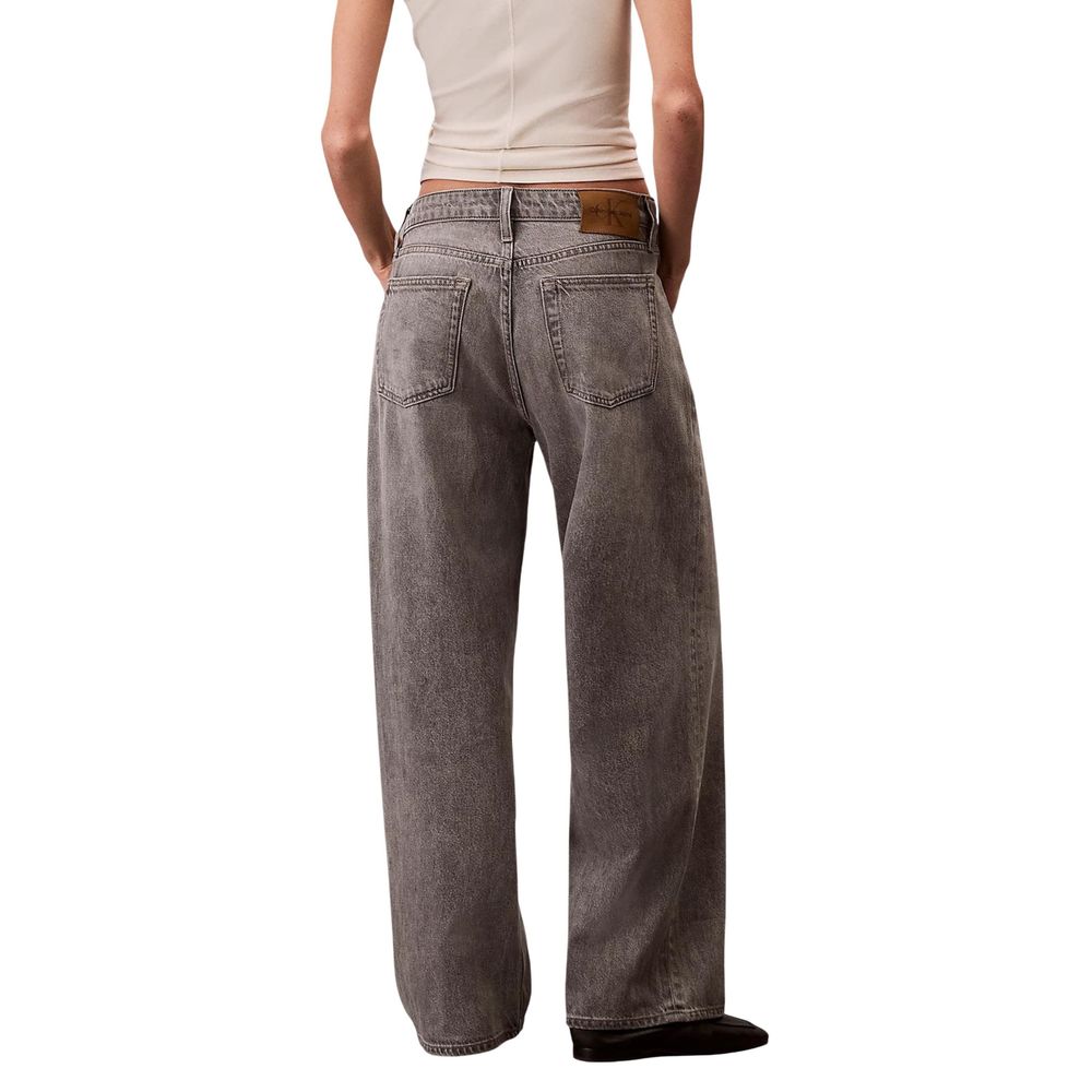 Gray Cotton Boyfriend Jeans - ventzia