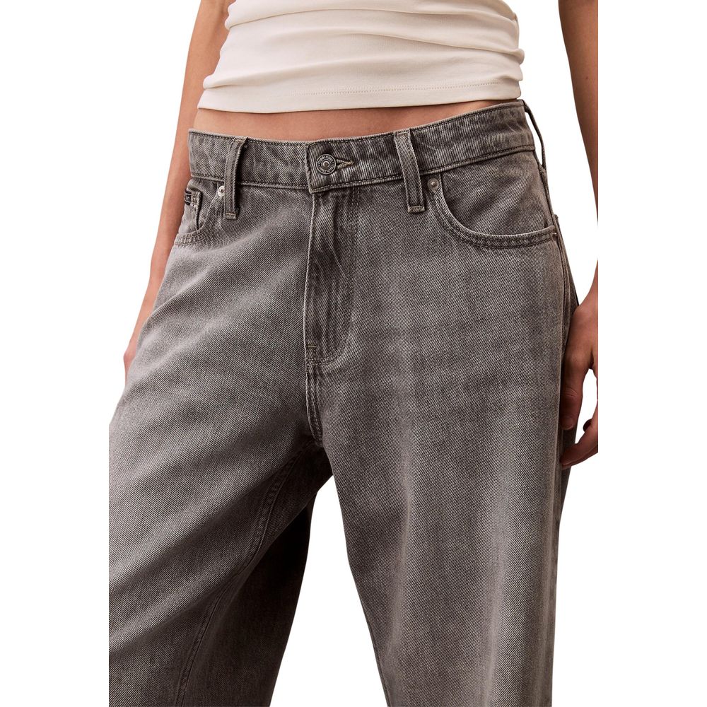 Gray Cotton Boyfriend Jeans - ventzia