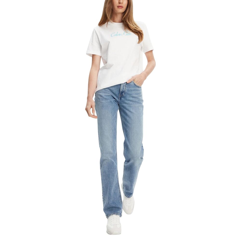 Blue Recycled Cotton Mom Jeans - ventzia