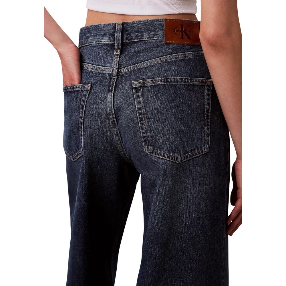 Blue Recycled Cotton Bootcut Jeans - ventzia