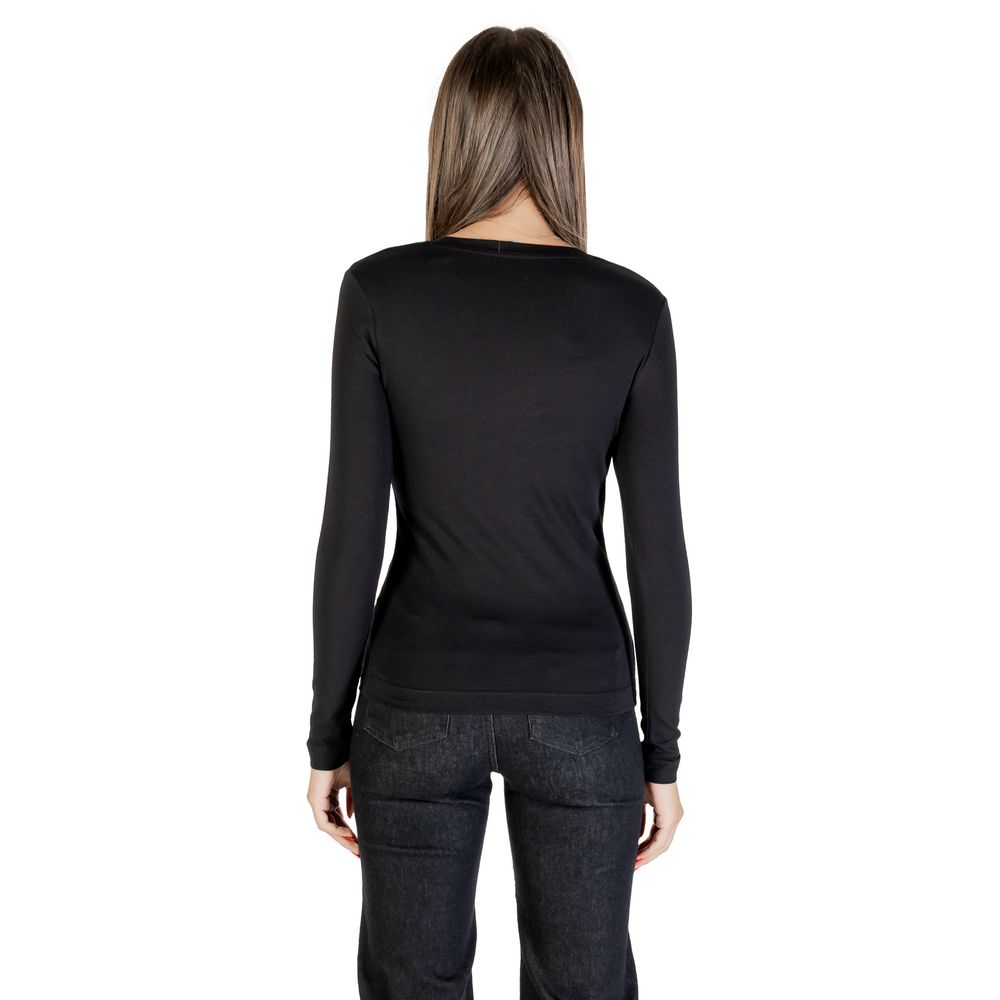 Black Cotton Long Sleeve T-Shirt - ventzia